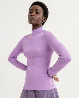 Однотонный женский свитер с воротником Перкинс , сиреневый Surkana. Цвет: фиолетовый