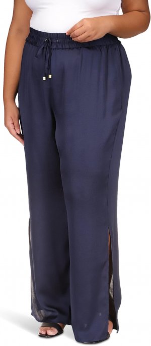Однотонные брюки больших размеров с высоким разрезом , цвет Midnight Blue MICHAEL Kors