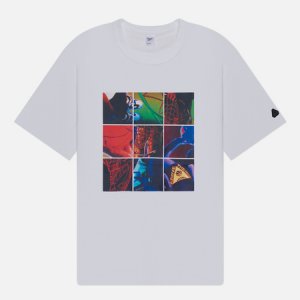 Мужская футболка ATR Collage Reebok. Цвет: белый