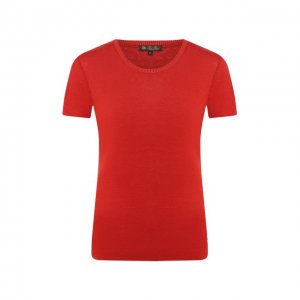 Льняная футболка Loro Piana. Цвет: красный