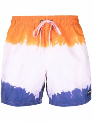 Painted stripe print swim shorts Sundek. Цвет: белый