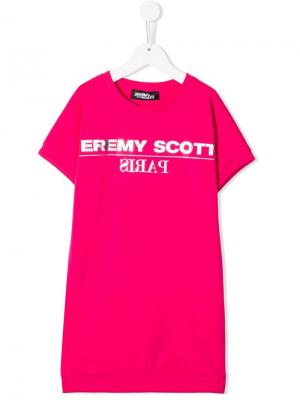Платье-толстовка с логотипом Jeremy Scott Junior. Цвет: розовый