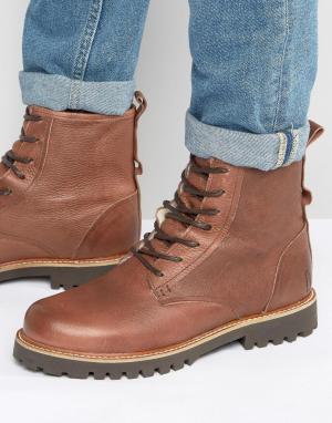 Теплые кожаные ботинки на шнуровке Shoe Bear Walker the. Цвет: коричневый