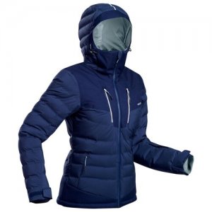 Куртка пуховая теплая лыжная женская темно-синяя 900 WARM Сине-Фиолетовый XS/RU42 WEDZE X Decathlon. Цвет: фиолетовый/синий