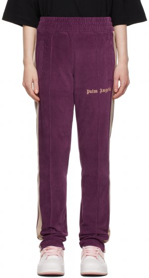 Пурпурные вельветовые флисовые брюки для отдыха Palm Angels
