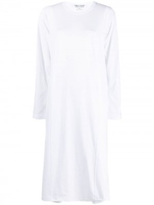 Платье миди с длинными рукавами Comme Des Garçons. Цвет: белый