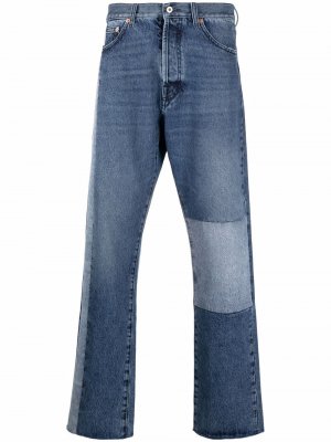 Прямые джинсы в технике пэчворк Valentino. Цвет: синий