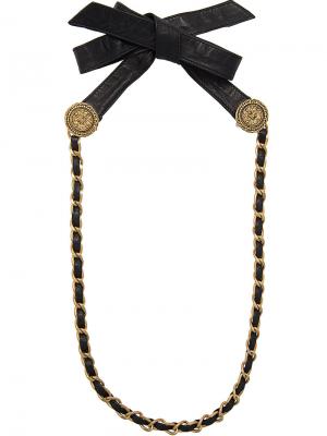 Цепочка с бантом и медальонами Chanel Vintage. Цвет: чёрный
