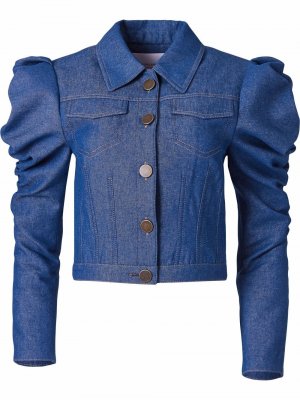 Джинсовая куртка с присборенными рукавами Carolina Herrera. Цвет: синий