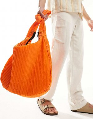 Оранжевая плиссированная сумка через плечо ASOS DESIGN