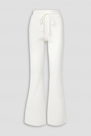 Расклешенные брюки из эластичного хлопкового джерси в рубчик основного цвета , цвет Off-white The Range