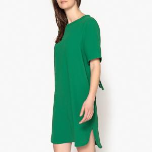 Платье с U-образным вырезом сзади короткими рукавами FAEVA TOUPY. Цвет: зеленый