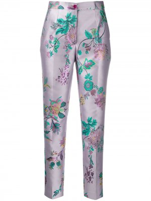 Зауженные брюки с цветочным принтом Etro. Цвет: фиолетовый