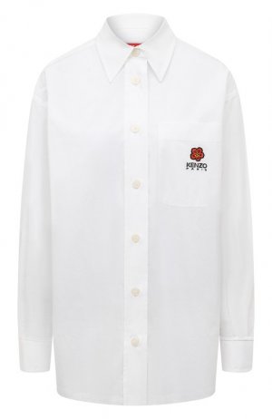 Хлопковая рубашка Kenzo. Цвет: белый