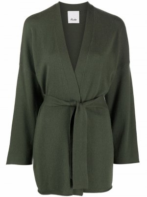 Кашемировый кардиган-пальто с поясом Allude. Цвет: зеленый