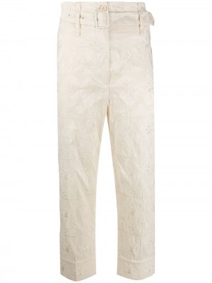 Укороченные брюки с вышивкой Simone Rocha. Цвет: нейтральные цвета