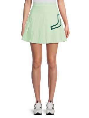 Плиссированная юбка с логотипом Naomi J.Lindeberg, цвет Patina Green J.LINDEBERG