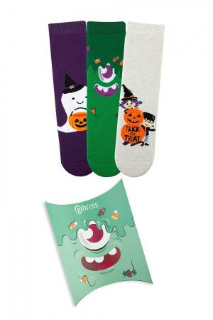 Детские носки-полотенца в упаковке из трех предметов на Хэллоуин , смешанный ассортимент Bross