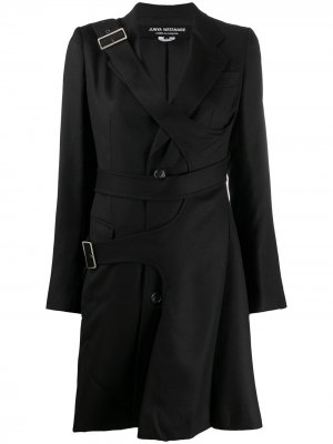 Однобортное пальто асимметричного кроя Junya Watanabe. Цвет: черный