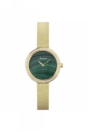 Ювелирные женские классические аналоговые часы из нержавеющей стали - 78004 , зеленый Accurist