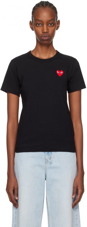 Черная футболка с нашивкой в виде сердца Comme Des Garcons Garçons
