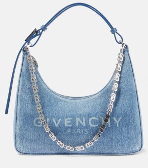 Маленькая джинсовая сумка через плечо с вырезами Moon , синий Givenchy