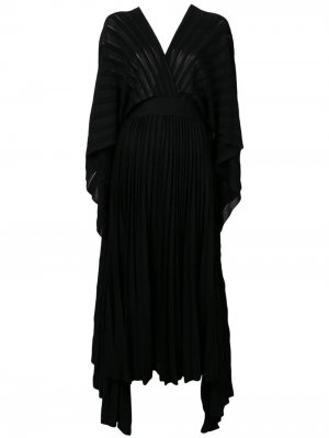 Трикотажное коктейльное платье с плиссировкой Valentino. Цвет: черный