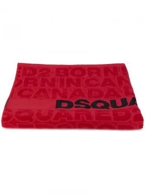 Пляжное полотенце с логотипом Dsquared2. Цвет: красный