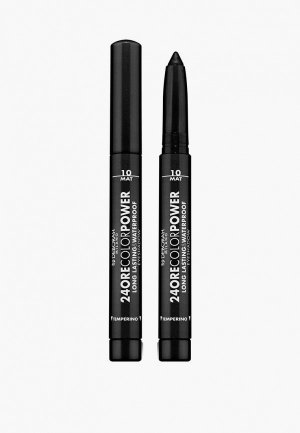 Тени-карандаш для век Deborah Тени карандаш стойкие, 24ORE COLOR POWER EYESHADOW, тон 10 матовый черный, 1.4 г. Цвет: черный