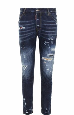 Зауженные джинсы с декоративными потертостями Dsquared2. Цвет: синий