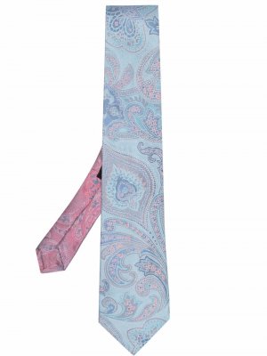Шелковый галстук с принтом пейсли ETRO. Цвет: синий