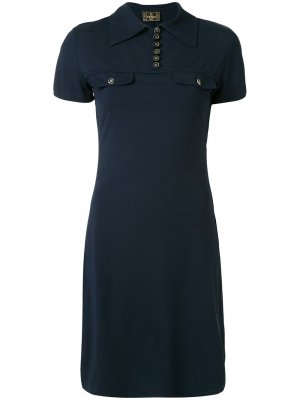 Платье-рубашка узкого кроя с короткими рукавами Fendi Pre-Owned. Цвет: синий