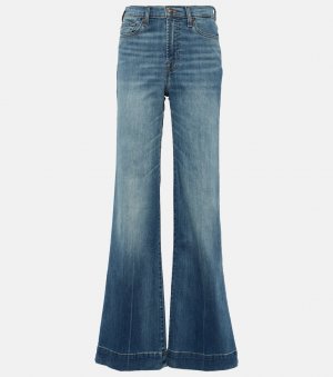 Расклешенные джинсы modern dojo с высокой посадкой , синий 7 For All Mankind