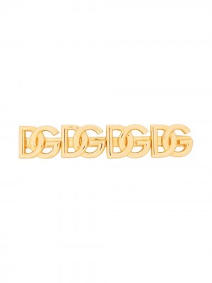 Заколка для волос с металлическим логотипом Dolce & Gabbana. Цвет: золотистый