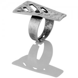 Дизайнерское посеребренное кольцо-перстень ручной работы L'attrice di base. Цвет: серебристый