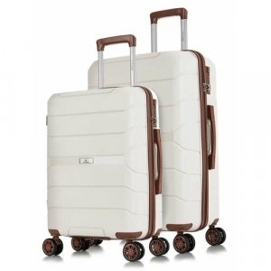 Комплект чемоданов Lcase Singapore, 2 шт., 83 л, размер S/M, белый L'case. Цвет: белый