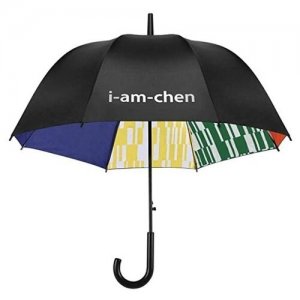 Зонт-трость , полуавтомат, купол 80 см., 6 спиц, мультиколор, черный Label.m. Цвет: rgb/черный