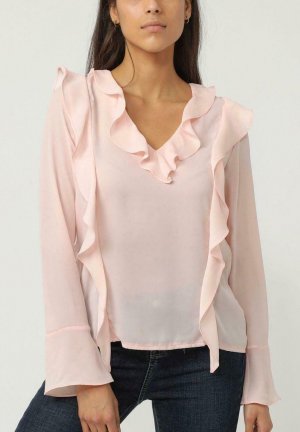 Блузка с V-образным вырезом, светло-розовый Love & Money