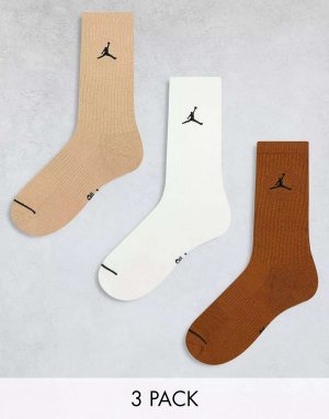 3 пары носков на каждый день коричнево-бежевых мультицветов Jordan