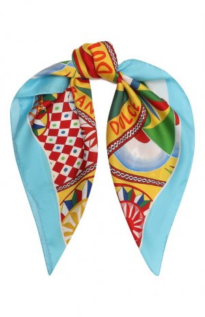 Шелковый платок Dolce & Gabbana. Цвет: голубой