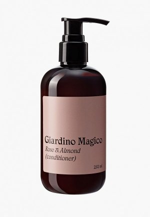 Кондиционер для волос Giardino Magico питательный, роза и миндаль, 250мл. Цвет: прозрачный