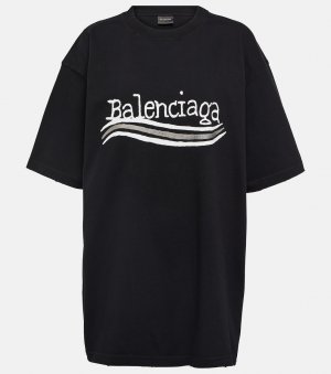 Футболка из хлопкового джерси с логотипом , черный Balenciaga