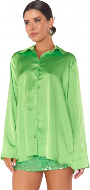 Рубашка Smith Button-Down , цвет Bright Green Luxe Satin Show Me Your Mumu