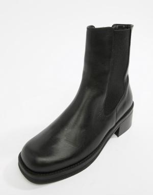 Черные кожаные ботинки челси на толстой подошве E8 by MIISTA Eeight. Цвет: черный