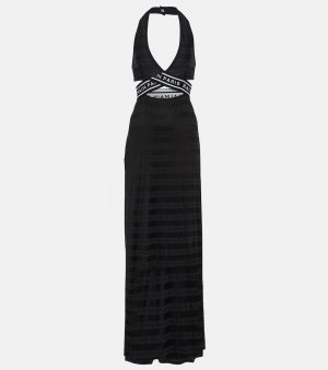 Пляжное платье из джерси с вырезами , черный Balmain