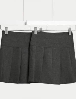 2 пары немнущихся школьных юбок для девочек (2–16 лет) , серый Marks & Spencer