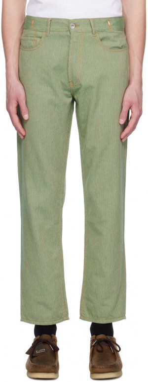 Зеленые рваные джинсы YMC