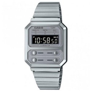 A100WE-7B Винтажные металлические электронные часы в стиле ретро Casio