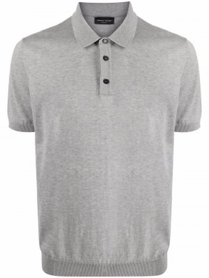 Short-sleeved cotton polo shirt Roberto Collina. Цвет: серый