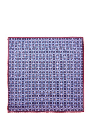 Шелковый платок-паше с набивным принтом CANALI. Цвет: синий